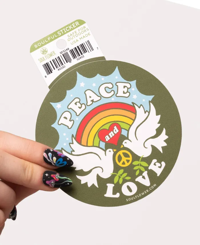 Soul Flower Earrings Peace and Love Sticker