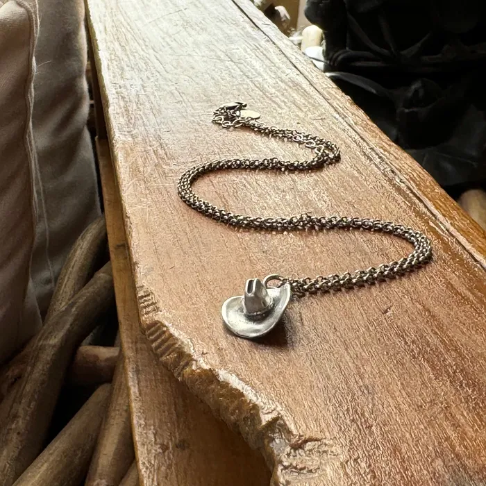 Sterling Silver Cowboy Hat Necklace HeidiJHale Designs Necklaces
