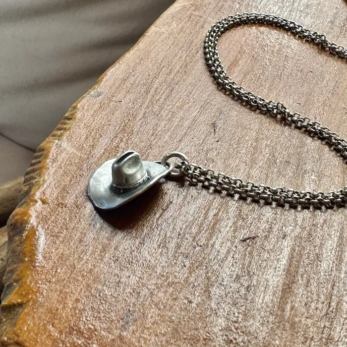 Sterling Silver Cowboy Hat Necklace HeidiJHale Designs Necklaces Sterling Silver Cowboy Hat Necklace HeidiJHale Designs Necklaces