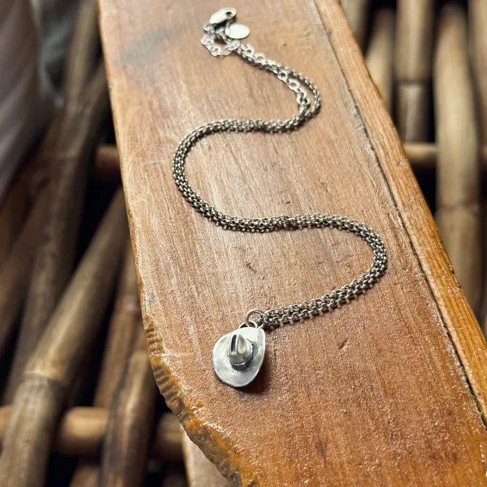 Sterling Silver Cowboy Hat Necklace HeidiJHale Designs Necklaces Sterling Silver Cowboy Hat Necklace HeidiJHale Designs Necklaces