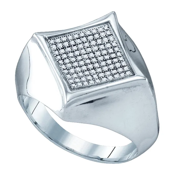 Sterling Silver Mens Round Diamond Concave Cluster Ring 13 Cttw mayamila Rings Sterling Silver Mens Round Diamond Concave Cluster Ring 13 Cttw mayamila Rings