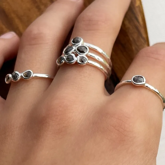 Sterling Silver Rosecut Diamond Rings HeidiJHale Designs Rings