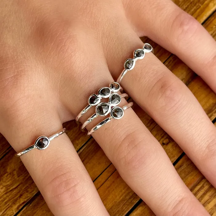 Sterling Silver Rosecut Diamond Rings HeidiJHale Designs Rings Sterling Silver Rosecut Diamond Rings HeidiJHale Designs Rings