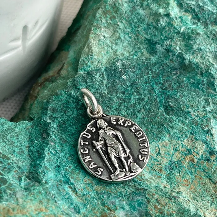 Sterling Silver Sanctus Expiditus Patron Saint of Emergencies Urgency HeidiJHale Designs Necklaces Sterling Silver Sanctus Expiditus Patron Saint of Emergencies Urgency HeidiJHale Designs Necklaces