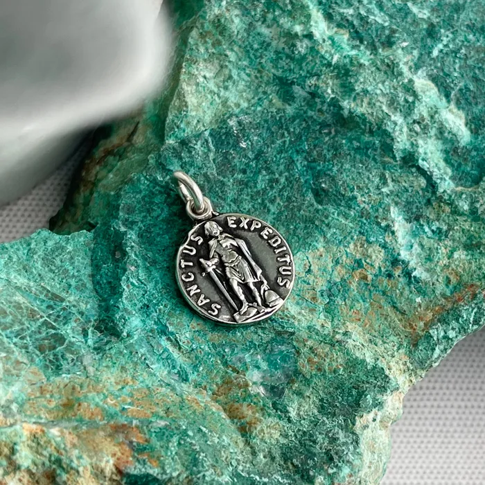 Sterling Silver Sanctus Expiditus Patron Saint of Emergencies Urgency HeidiJHale Designs Necklaces