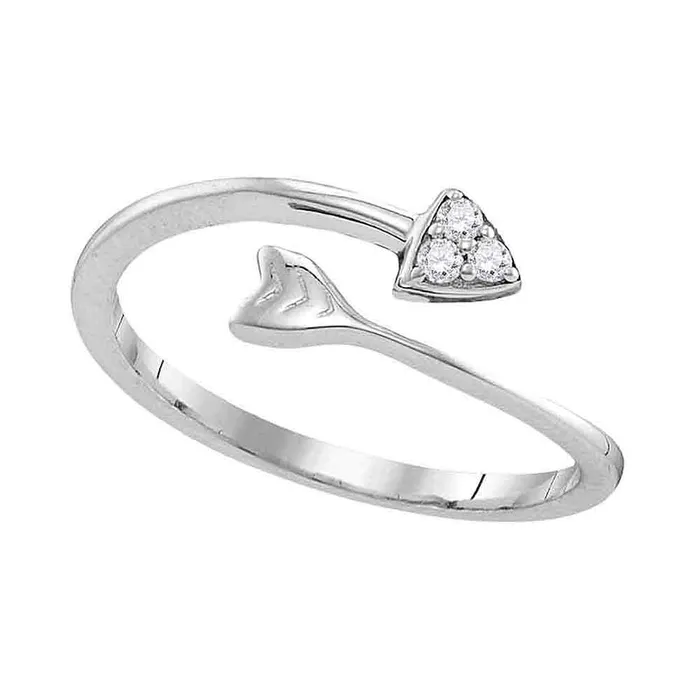 Sterling Silver Womens Round Diamond Bisected Arrow Band Ring 120 Cttw mayamila Rings Sterling Silver Womens Round Diamond Bisected Arrow Band Ring 120 Cttw mayamila Rings