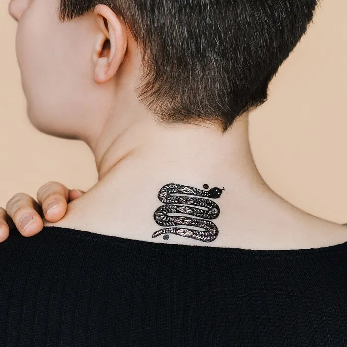 Tattly Earrings Desert Snake Tattoo Pair Metallic