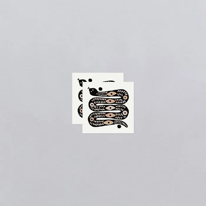 Tattly Earrings Desert Snake Tattoo Pair Metallic