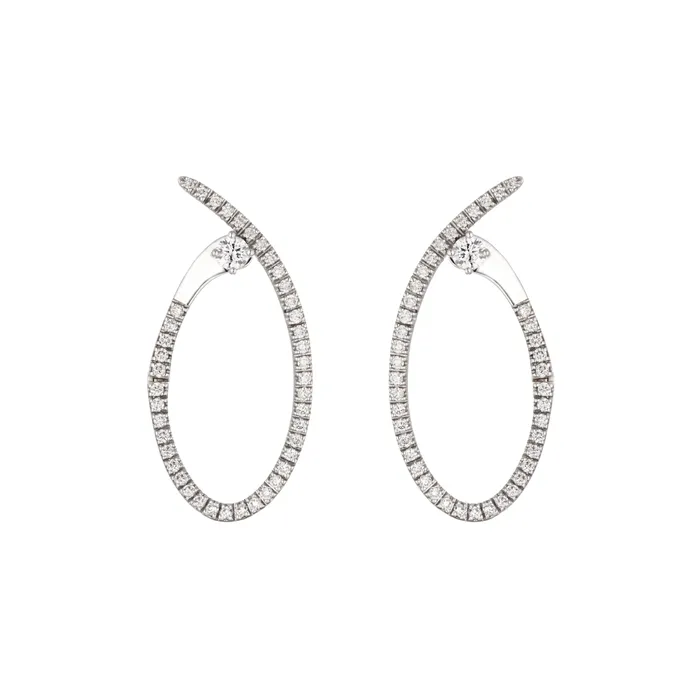 The Private Room Fine Jewelry Earrings Twisted Oval Hoop Earrings