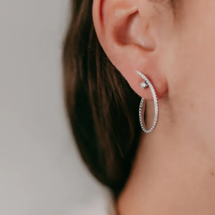 The Private Room Fine Jewelry Earrings Twisted Oval Hoop Earrings
