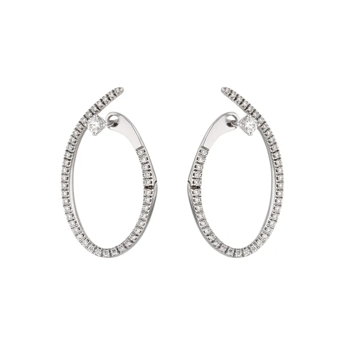 The Private Room Fine Jewelry Earrings Twisted Oval Hoop Earrings