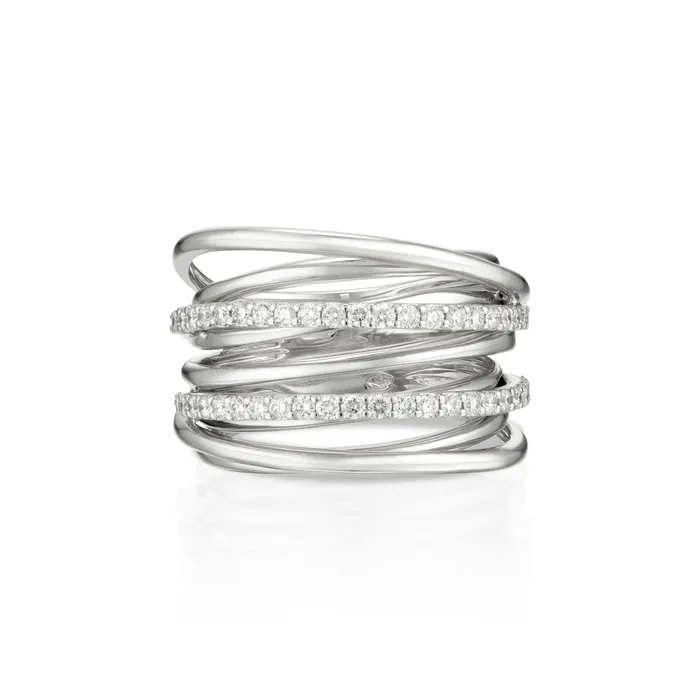 The Private Room Fine Jewelry Rings Double Band Spiral Diamond Ring