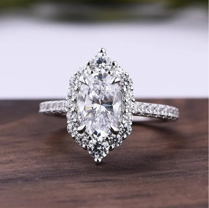 Unique Design Oval Cut 3Piece Sterling Silver Bridal Set shineofdiamond Rings Unique Design Oval Cut 3Piece Sterling Silver Bridal Set shineofdiamond Rings