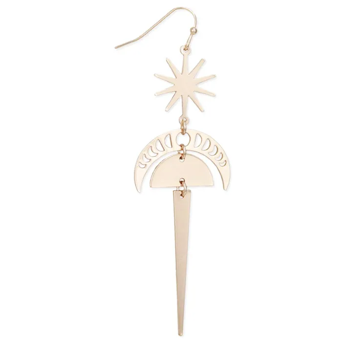 ZAD Earrings Celestial Cascade Gold Lunar Star Earrings