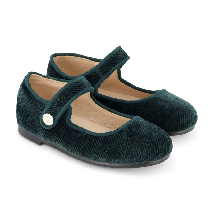 Zeebra Kids Zeebra Kids Corded Velvet Mary Janes Green Earrings