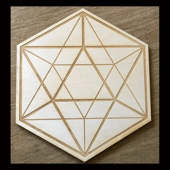 Zen and Meow Earrings Icosahedron Crystal Grid 4 inches