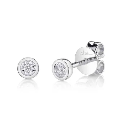 004CT DIAMOND BEZEL STELLA STUD EARRING SHY CREATIONS Earrings