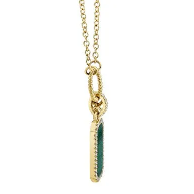 013CT DIAMOND 103CT MALACHITE DOG TAG NECKLACE SHY CREATIONS Necklaces