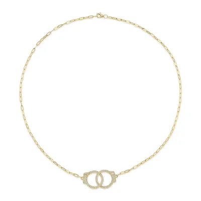 050CT DIAMOND HANDCUFF PAPER CLIP LINK NECKLACE SHY CREATIONS Necklaces