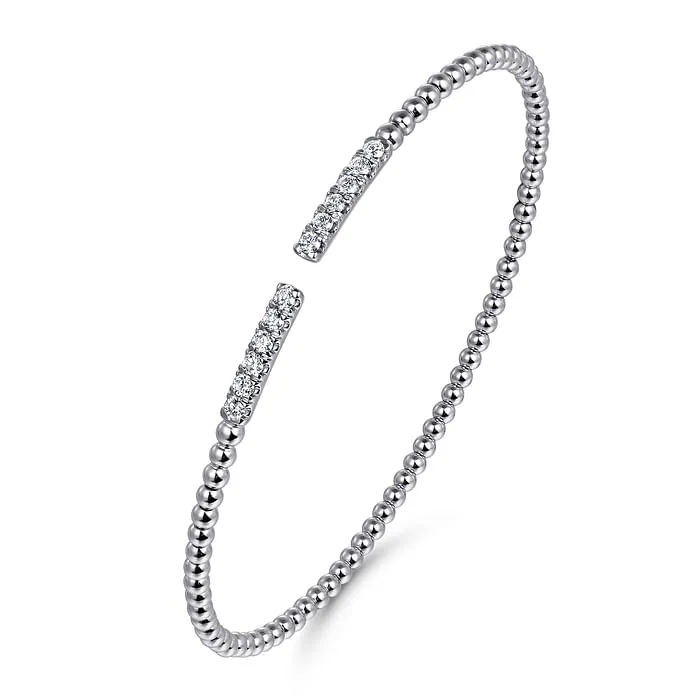 14K White Gold Bujukan Diamond Bars Bangle GABRIEL CO Bracelets