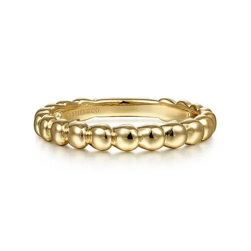 14K Yellow Gold Bujukan Bead Stackable Ring GABRIEL CO Rings
