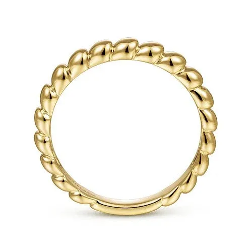 14K Yellow Gold Bujukan Bead Stackable Ring GABRIEL CO Rings