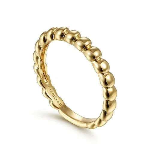 14K Yellow Gold Bujukan Bead Stackable Ring GABRIEL CO Rings