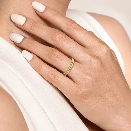 14K Yellow Gold Bujukan Bead Stackable Ring GABRIEL CO Rings