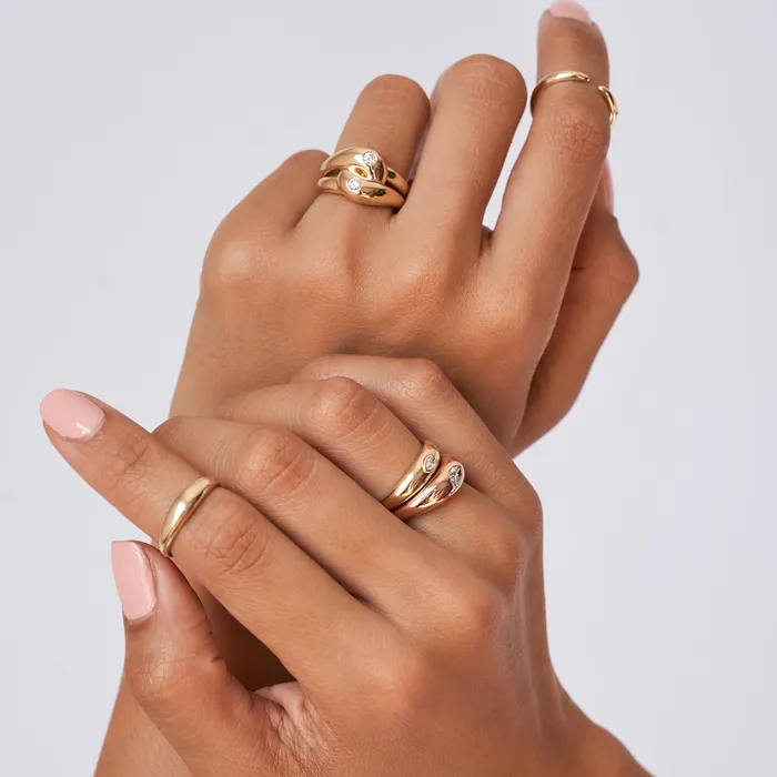 14K Yellow Gold Dome Ring NicoleHD Jewelry Rings