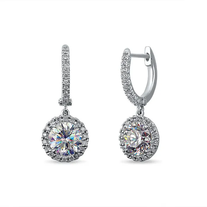 14KWG 175CTW RD FOF HUGGIE DANGLE STUD EARRINGS FACETS OF FIRE Earrings 14KWG 175CTW RD FOF HUGGIE DANGLE STUD EARRINGS FACETS OF FIRE Earrings