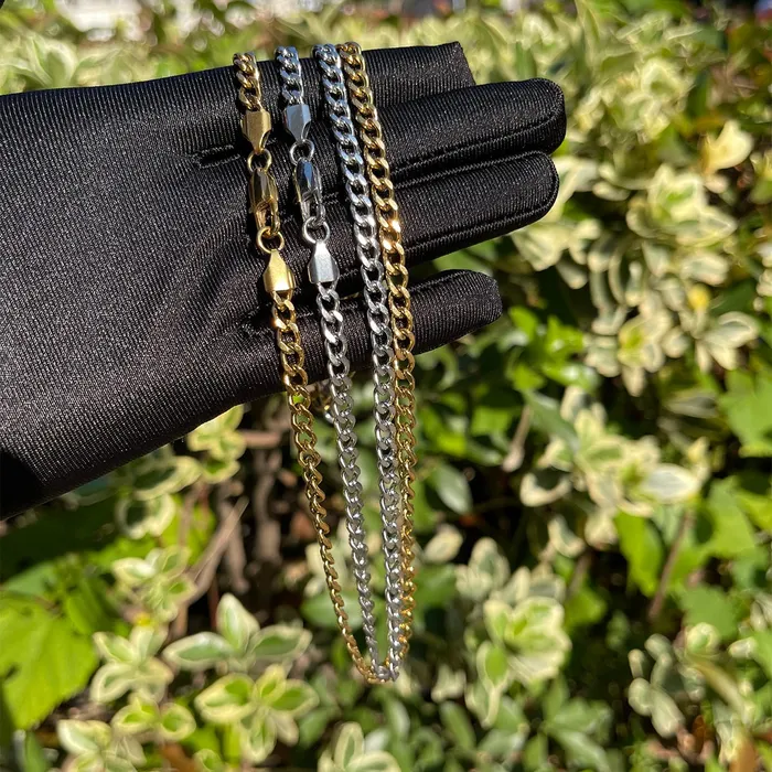 5MM Stainless Steel Cuban Link Chain Necklace Stainless Steel Necklaces
