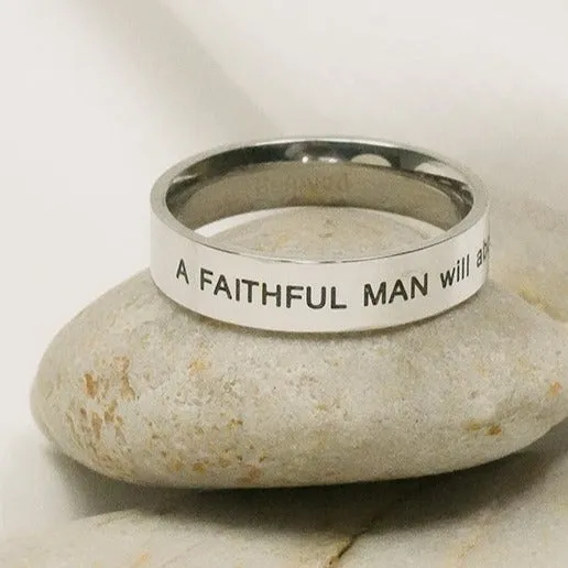 A Faithful Man Silver Ring Forever Truth Rings