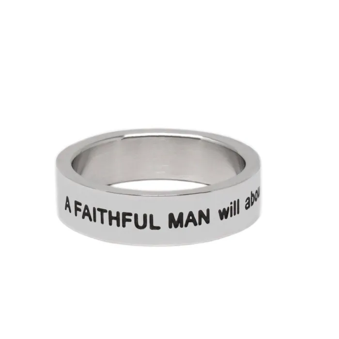 A Faithful Man Silver Ring Forever Truth Rings