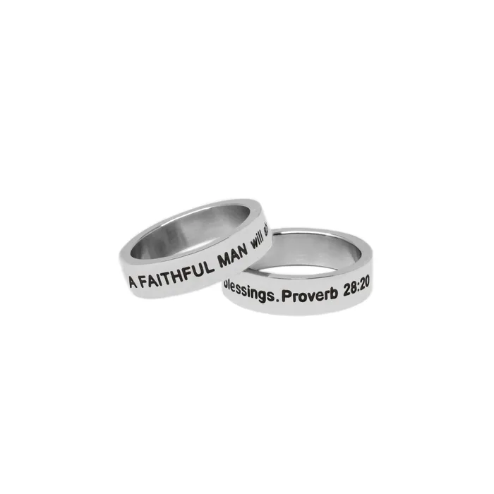 A Faithful Man Silver Ring Forever Truth Rings