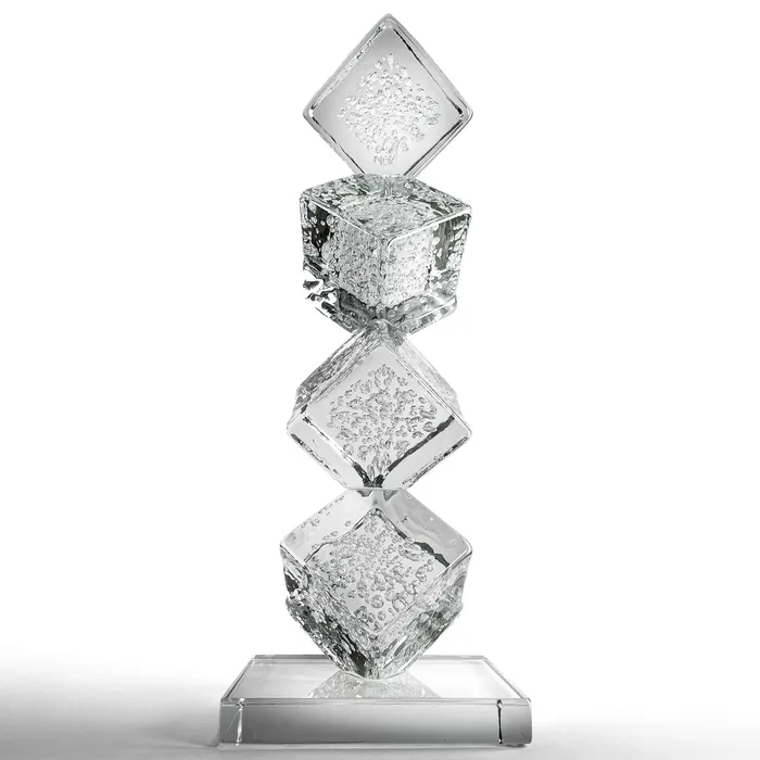 Alberto Don Earrings Ice cubes Art Glass