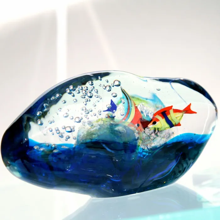 Aquarium Cloud Murano Glass Alberto Don Earrings