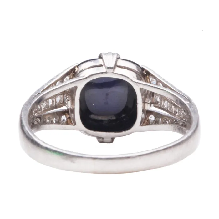 Art Deco Sapphire and Diamond Ring Bell Bird Antiques Rings