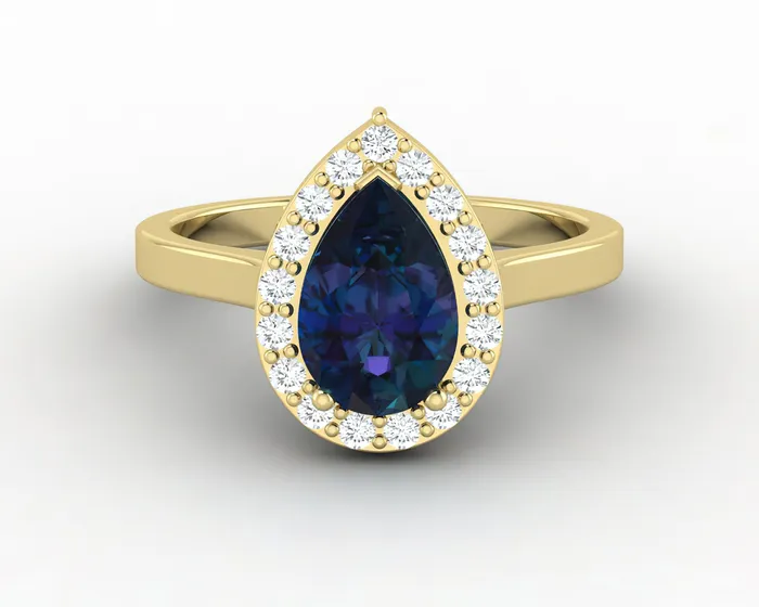 Aureola 190 Ct Pear Cut Alexander Halo Engagement Ring Sapheena Jewelry Rings
