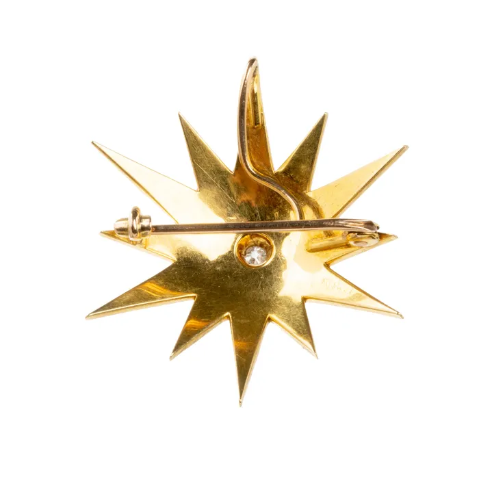 Bell and Bird Necklaces Victorian era pearl and Diamond Starburst Pendant