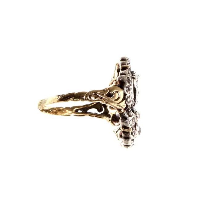 Bell Bird Antiques 18th Century Georgian Diamond Crown Ring Rings