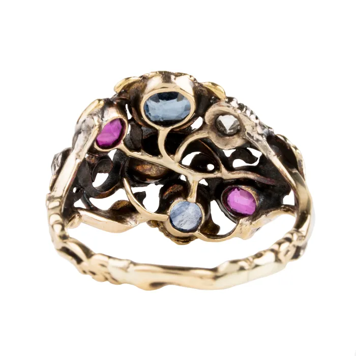 Bell Bird Antiques 18th Century MultiStone Giardinetti Ring Rings