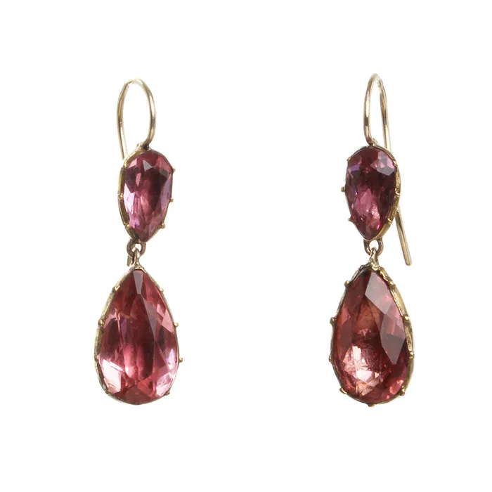 Bell Bird Antiques Earrings Georgian Paste Tear Drop Earrings