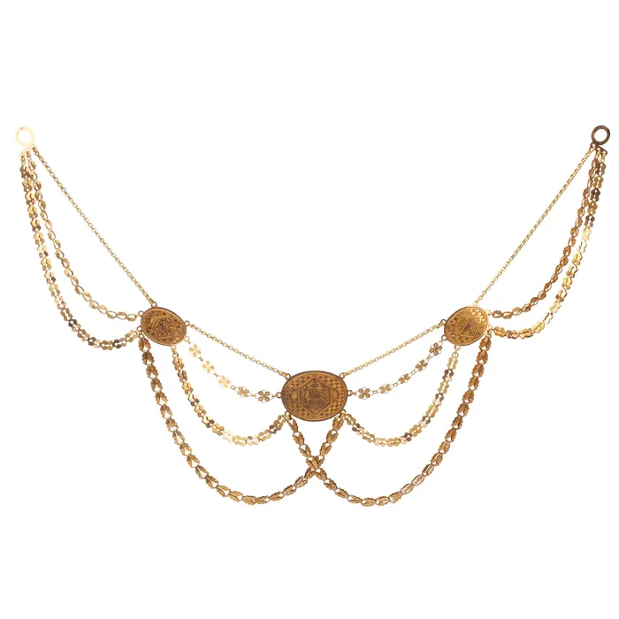 Bell Bird Antiques Necklaces Early 19th Century French Empire Gold Necklace