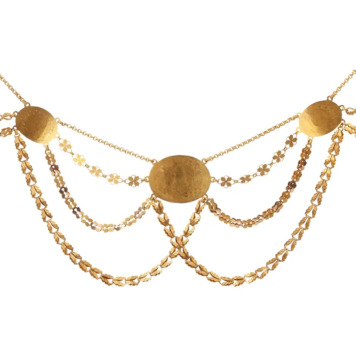 Bell Bird Antiques Necklaces Early 19th Century French Empire Gold Necklace
