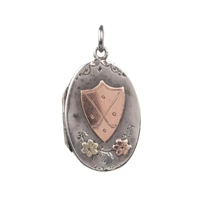 Bell Bird Antiques Necklaces Petite Edwardian Silver and Rose Gold Locket