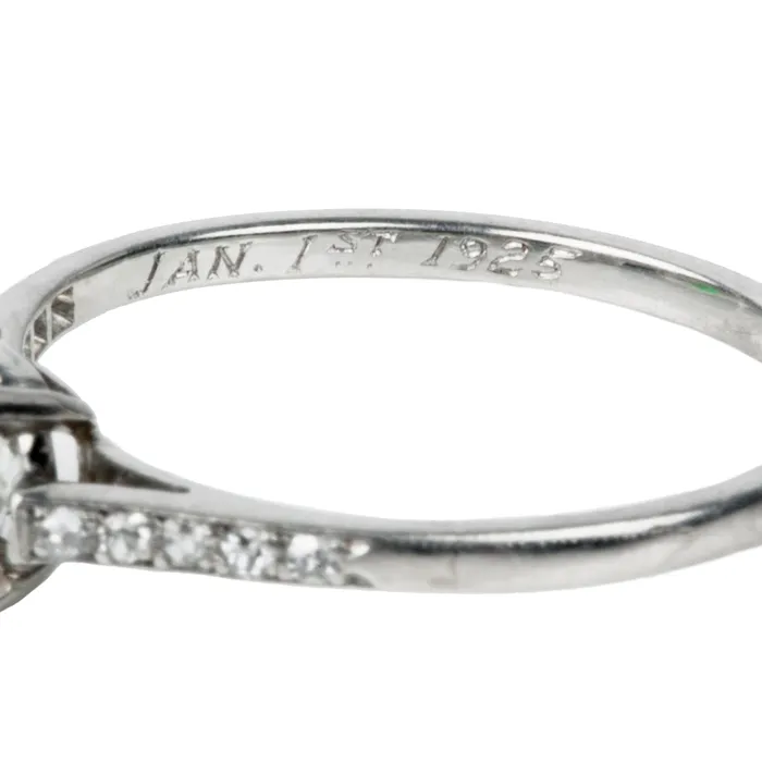 Bell Bird Antiques Rings Art Deco Diamond Platinum Ring