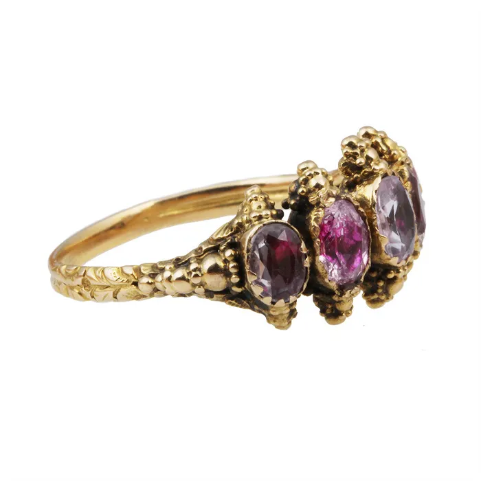 Bell Bird Antiques Rings Cannetile Pink Topaz Ring