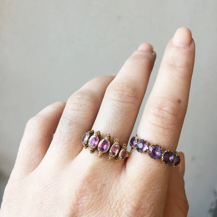Bell Bird Antiques Rings Cannetile Pink Topaz Ring