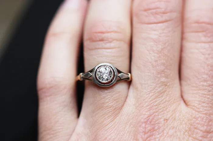 Bell Bird Antiques Rings Early 20th Century Old European Cut Diamond Ring