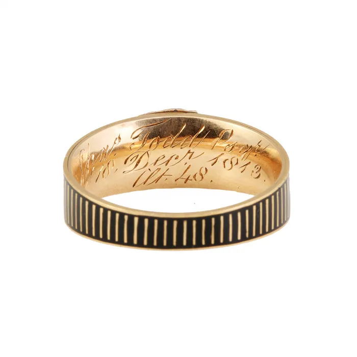 Bell Bird Antiques Rings Georgian Enamel Mourning Ring